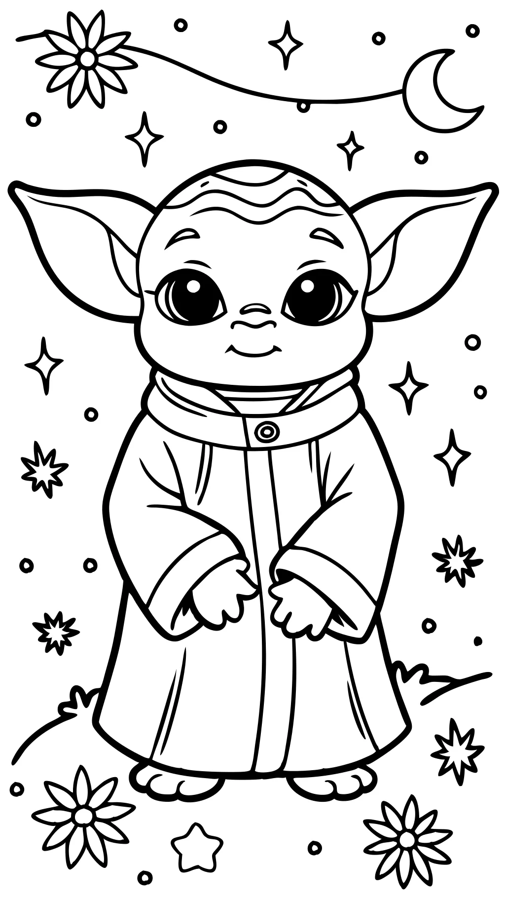 coloriage de bébé yoda